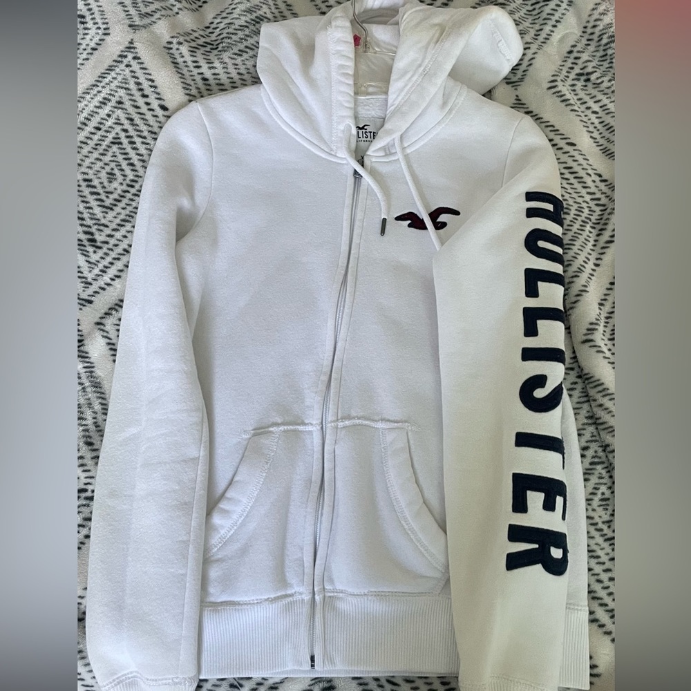 White Hollister Zip up